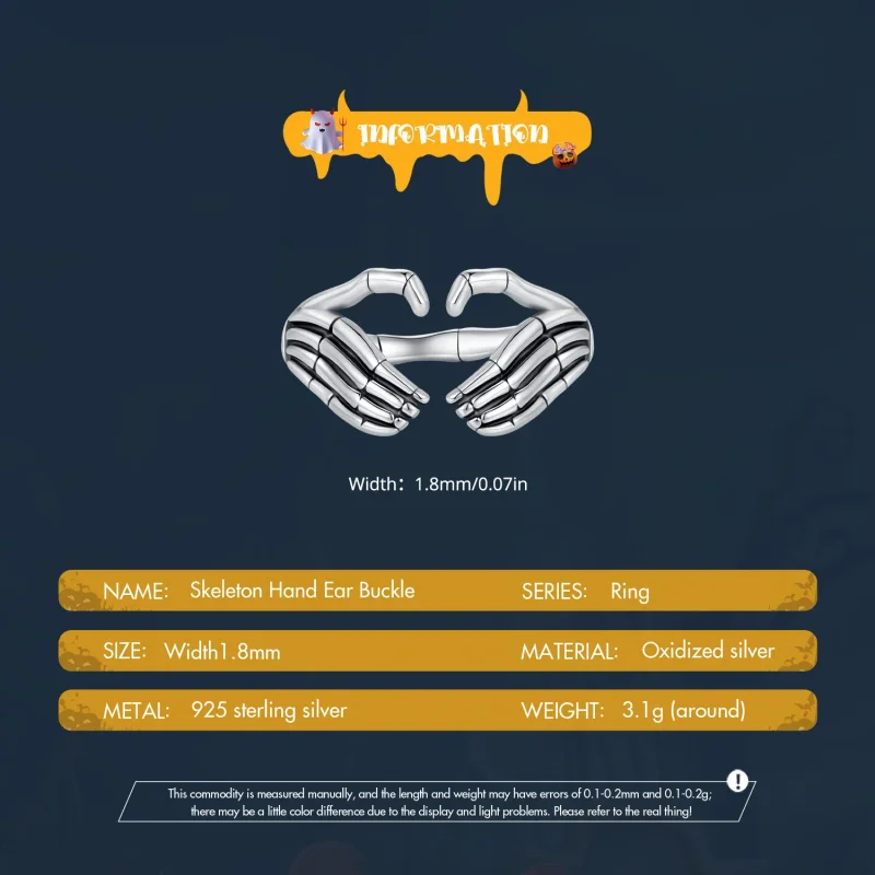 (slika za) Prstan v obliki okostnjaka Pandora - SCR971-E - Ogled 4