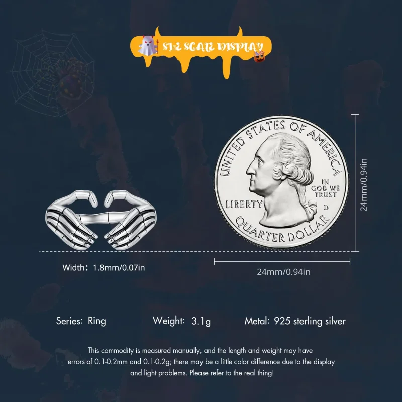 (slika za) Prstan v obliki okostnjaka Pandora - SCR971-E - Ogled 5