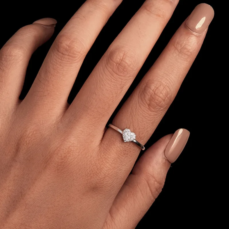 (slika za) Prstan v obliki srca v slogu Pandora (en certifikat) - MSR038 - Ogled 4