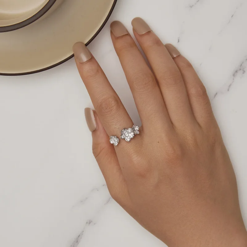 (slika za) Prstan v slogu Pandora, poln rož - BSR447 - Ogled 5