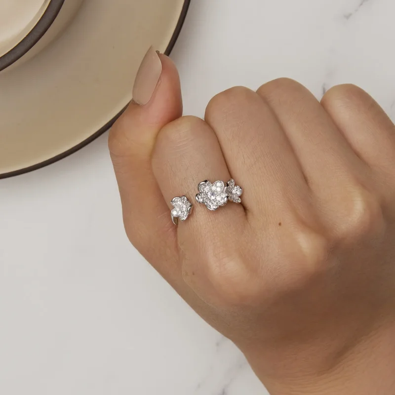 (slika za) Prstan v slogu Pandora, poln rož - BSR447 - Ogled 6