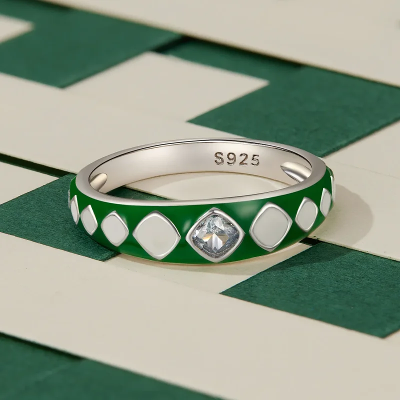 (slika za) Prstan z diamantnim vzorcem v stilu Pandora - SCR942 - Ogled 3