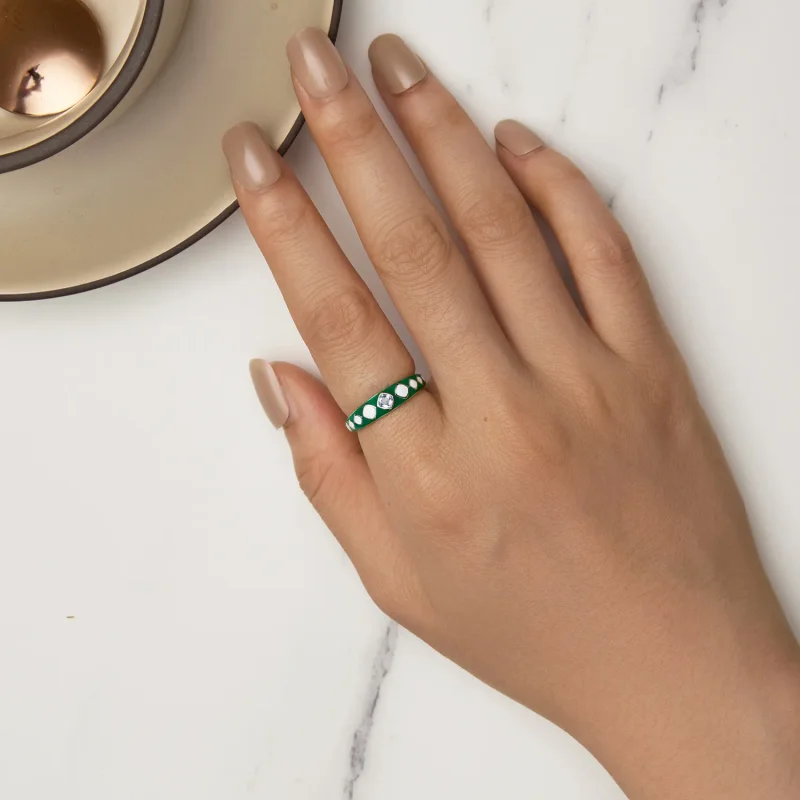 (slika za) Prstan z diamantnim vzorcem v stilu Pandora - SCR942 - Ogled 6