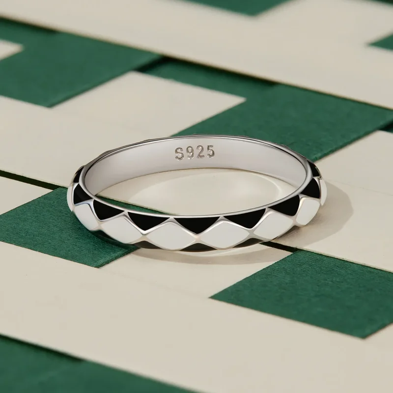 (slika za) Prstan z diamantnim vzorcem v stilu Pandora - SCR943 - Ogled 3