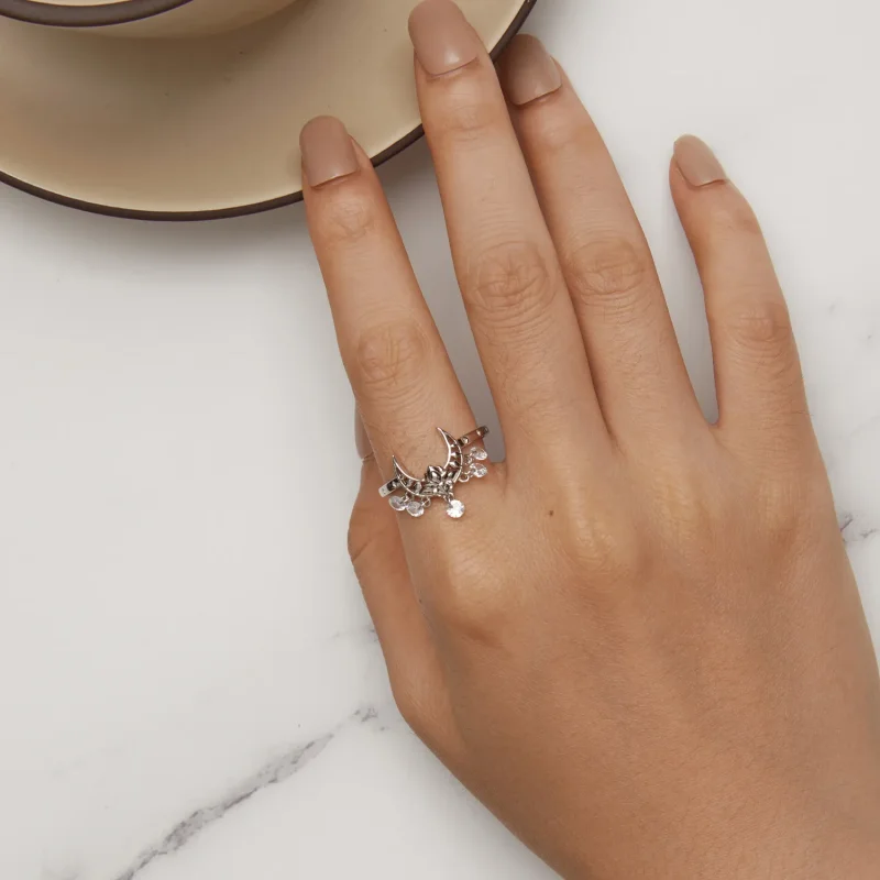 (slika za) Prstan z luninim lotosom v slogu Pandora - SCR955 - Ogled 5