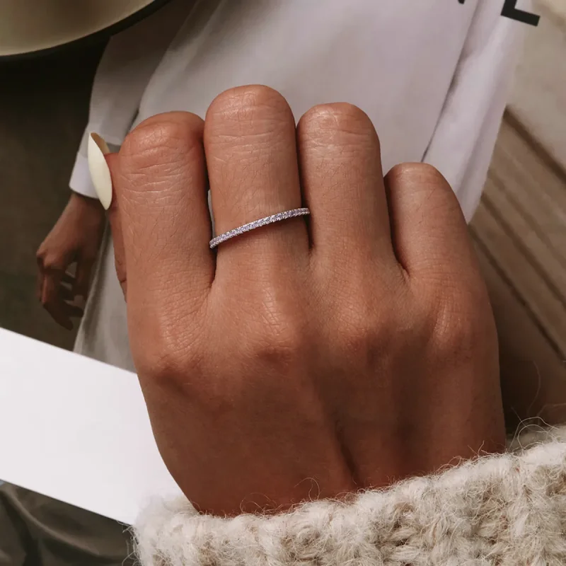 (slika za) Prstan z rožnatim diamantom v stilu Pandora - SCR066-J - Ogled 2