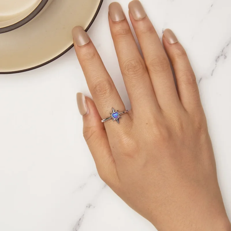 (slika za) Prstan z zvezdo v stilu Pandora - BSR455 - Ogled 5