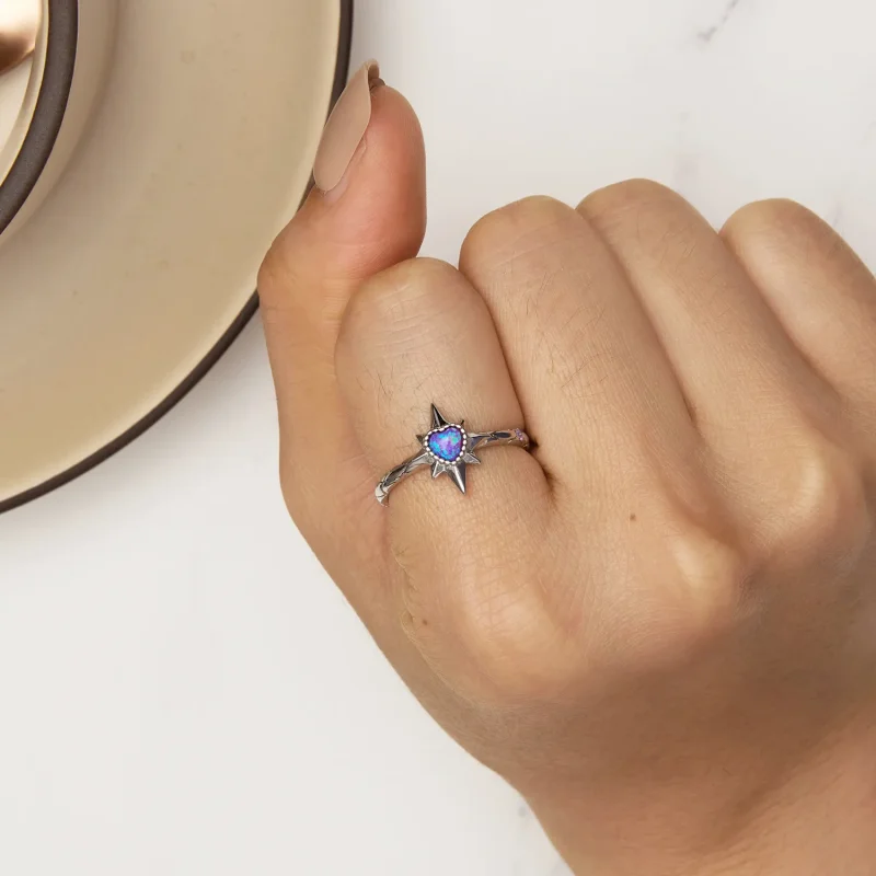 (slika za) Prstan z zvezdo v stilu Pandora - BSR455 - Ogled 6