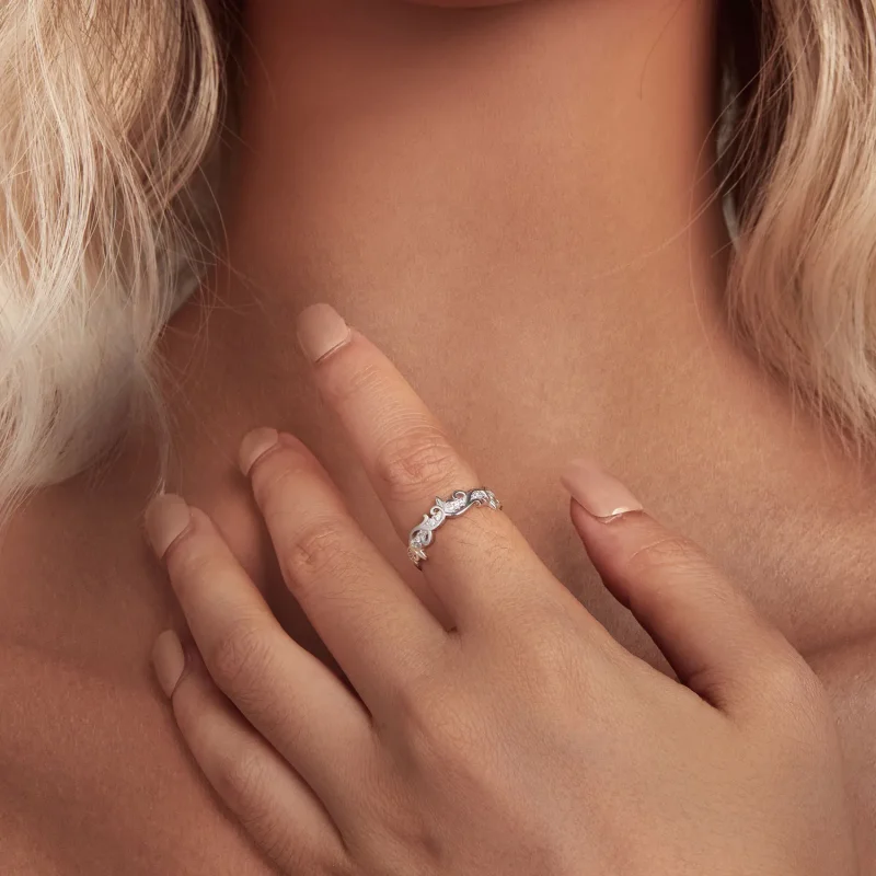 (slika za) Prstan z vinsko trto v stilu Pandora - BSR489 - Ogled 4