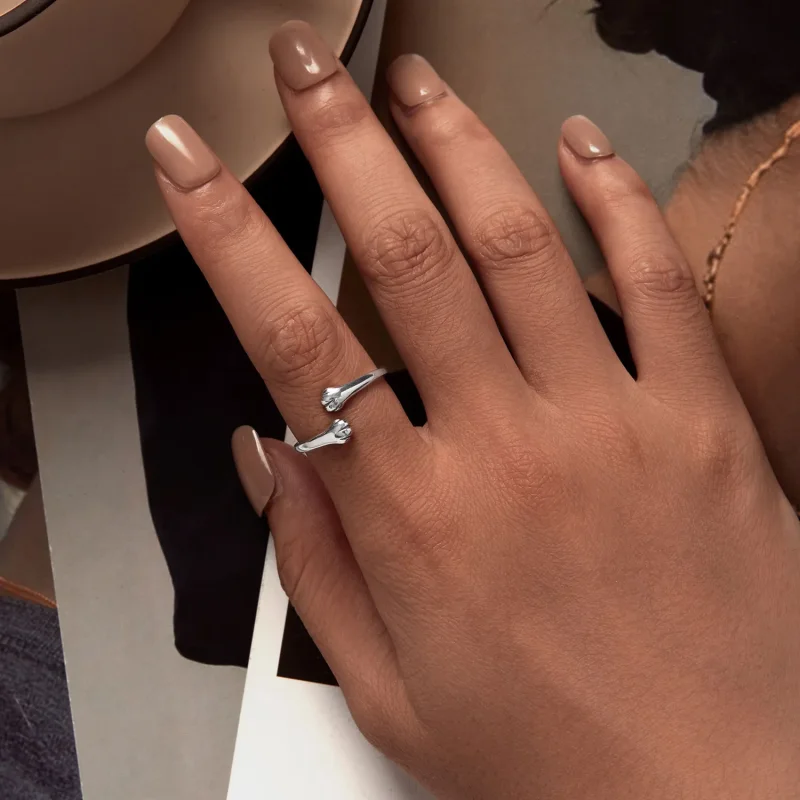 (slika za) Prstan za mačji objem v stilu Pandora - SCR961-E - Ogled 5