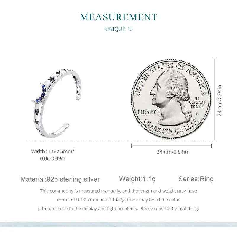 (slika za) Prstan za par s soncem, luno in zvezdami v stilu Pandora - BSR490-E - Ogled 2