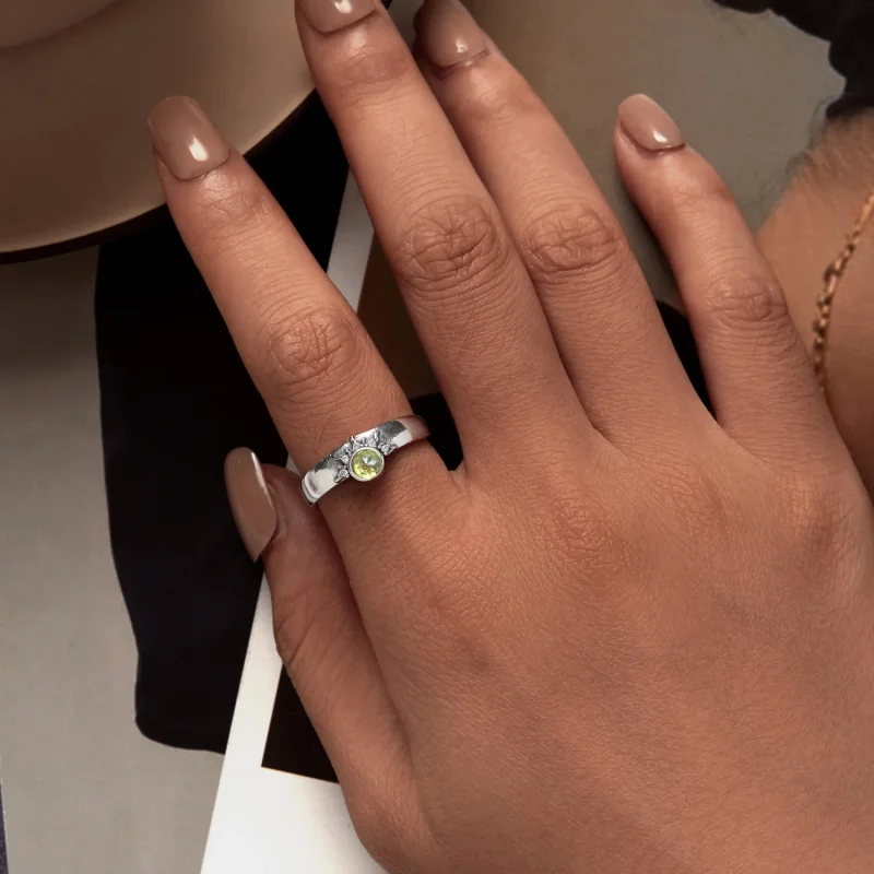 (slika za) Prstan za par s soncem, luno in zvezdami v stilu Pandora - BSR491-E - Ogled 5