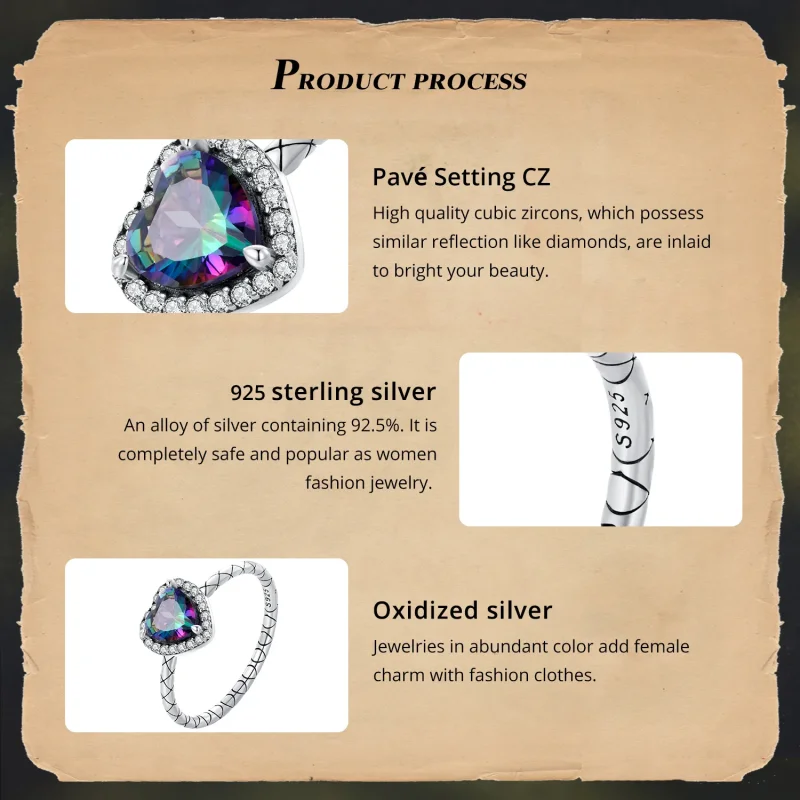 (slika za) Retro prstan s srcem v slogu Pandora - BSR481 - Ogled 4