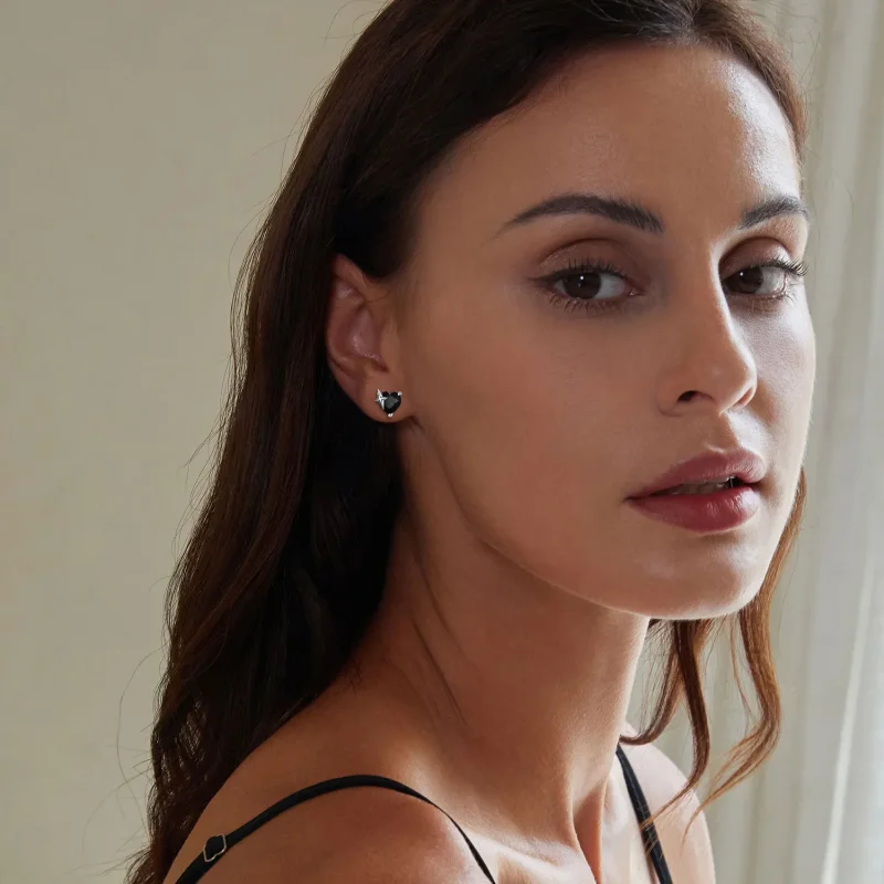 (slika za) Retro uhani s srčki v stilu Pandora - SCE1654 - Ogled 6