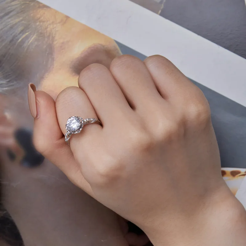 (slika za) Romantični prstan z vrtnico v stilu Pandora - BSR387 - Ogled 7