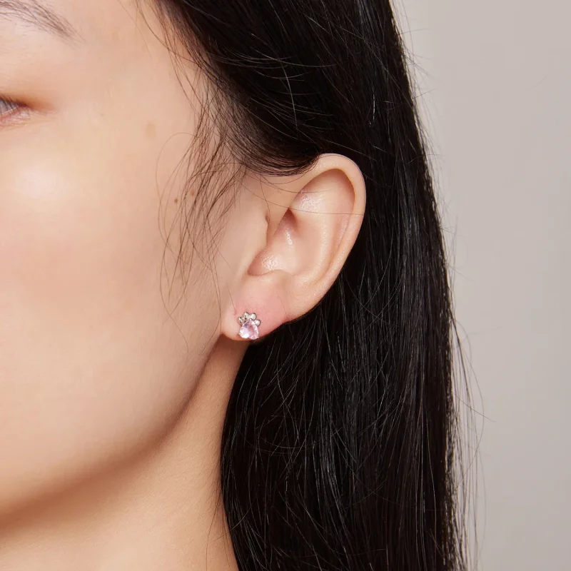 (slika za) Rožnati uhani s pasjimi tačkami v stilu Pandora - SCE1574 - Ogled 6