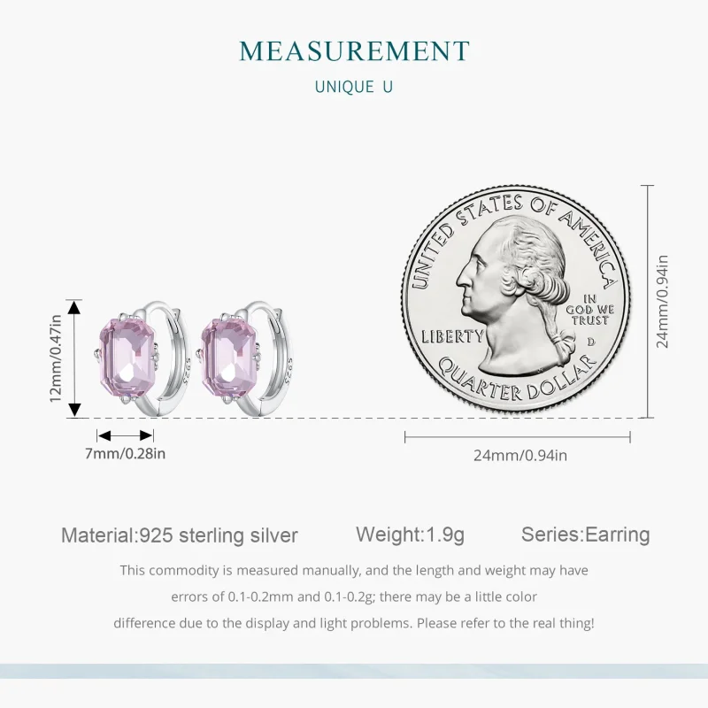 (slika za) Roza obročasti uhani z dragulji v slogu Pandora - BSE889 - Ogled 8
