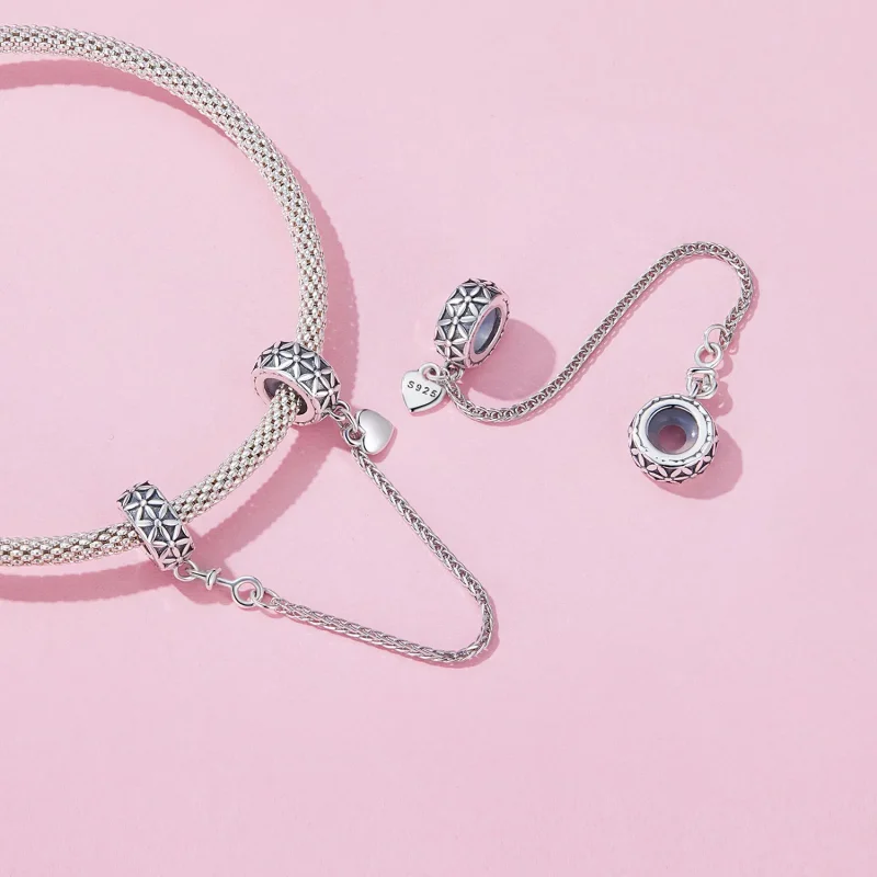 (slika za) Silikonska varnostna verižica Flower of Life v stilu Pandora - SCC2632 - Ogled 4