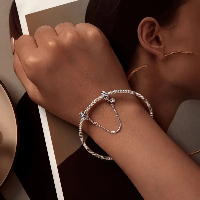 (slika za) Silikonska varnostna verižica Flower of Life v stilu Pandora - SCC2632 - Ogled 5