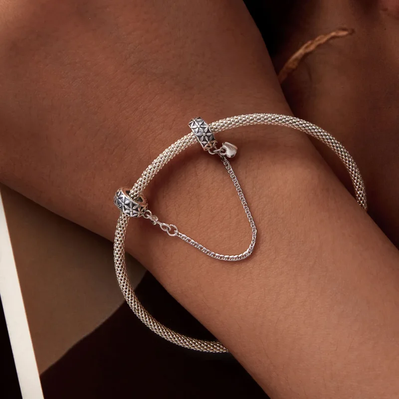 (slika za) Silikonska varnostna verižica Flower of Life v stilu Pandora - SCC2632 - Ogled 6