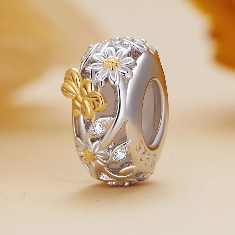 (slika za) Silikonski distančnik Pandora Style Daisy Bee - BSC819 - Ogled 2