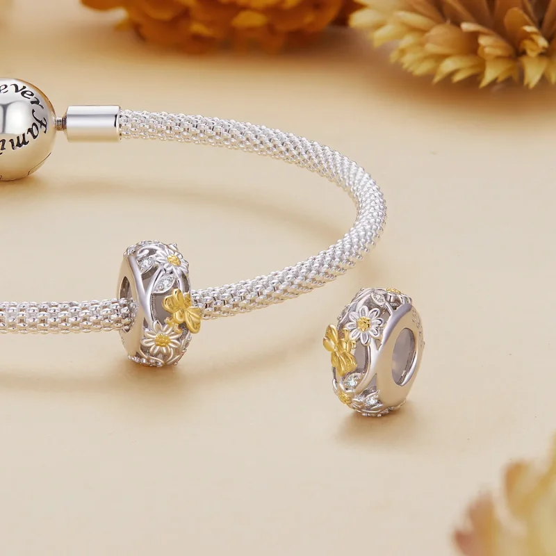 (slika za) Silikonski distančnik Pandora Style Daisy Bee - BSC819 - Ogled 4