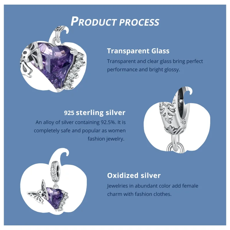 (slika za) Silikonski obesek v obliki lobanje v obliki metulja Pandora - BSC912 - Ogled 5