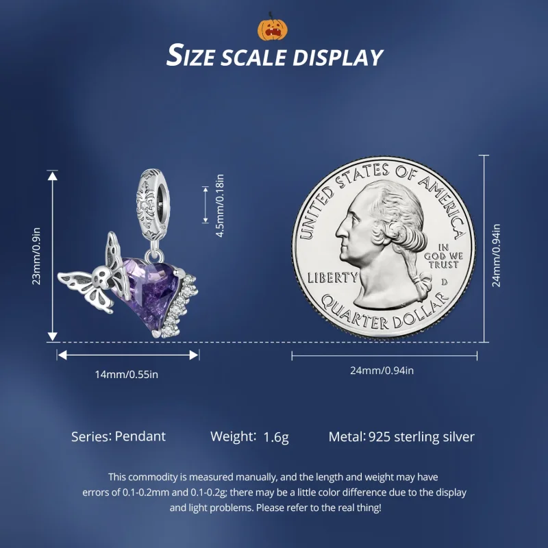 (slika za) Silikonski obesek v obliki lobanje v obliki metulja Pandora - BSC912 - Ogled 7