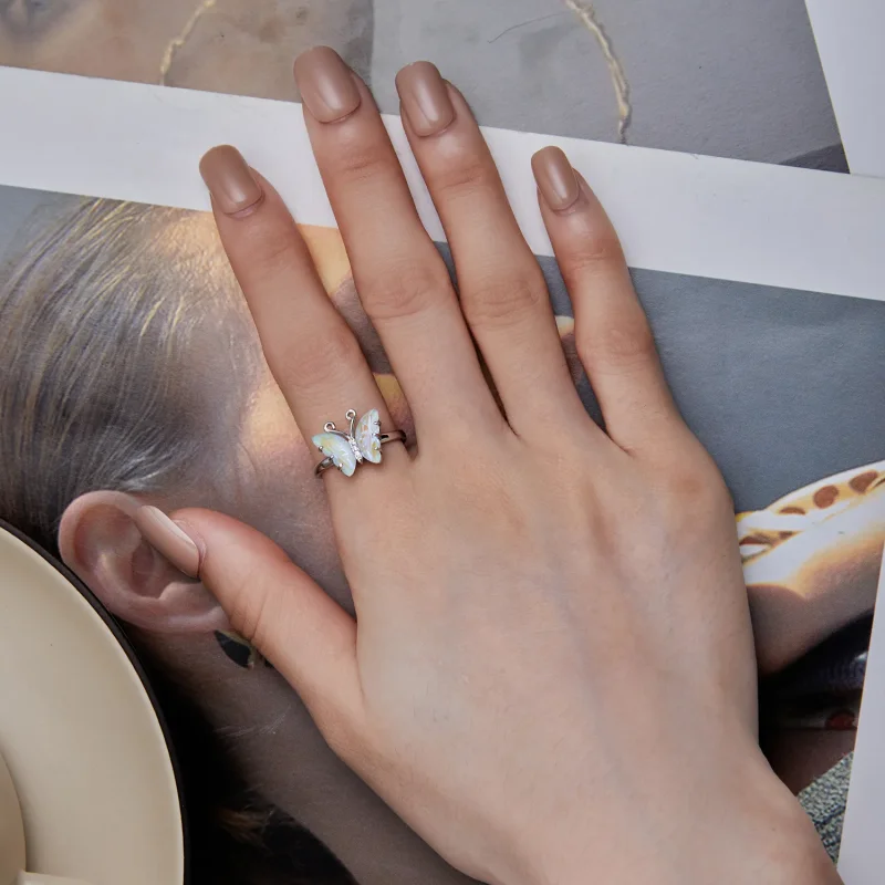 (slika za) Simfonični prstan z metulji v slogu Pandora - SCR912 - Ogled 5