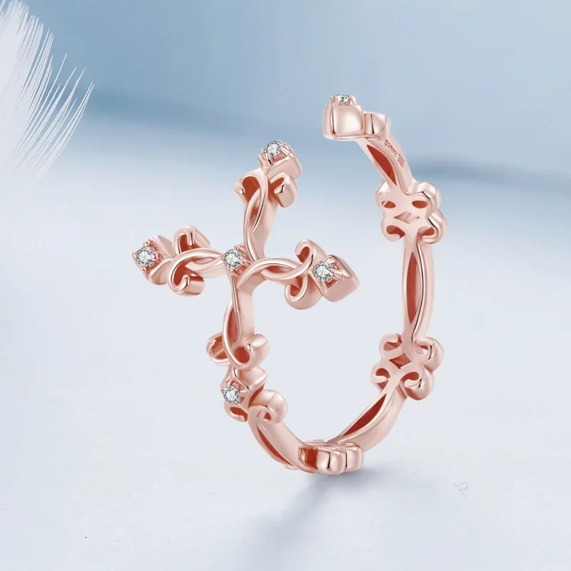 (slika za) Srebrni prstan s križem v stilu Pandora - BSR041-C - Ogled 2