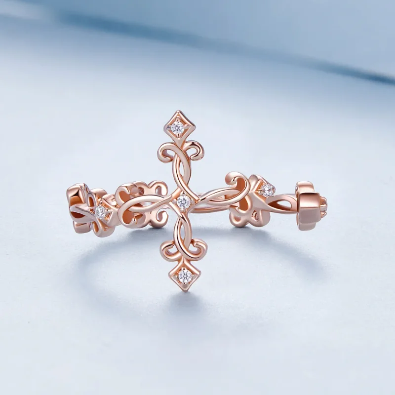 (slika za) Srebrni prstan s križem v stilu Pandora - BSR041-C - Ogled 3