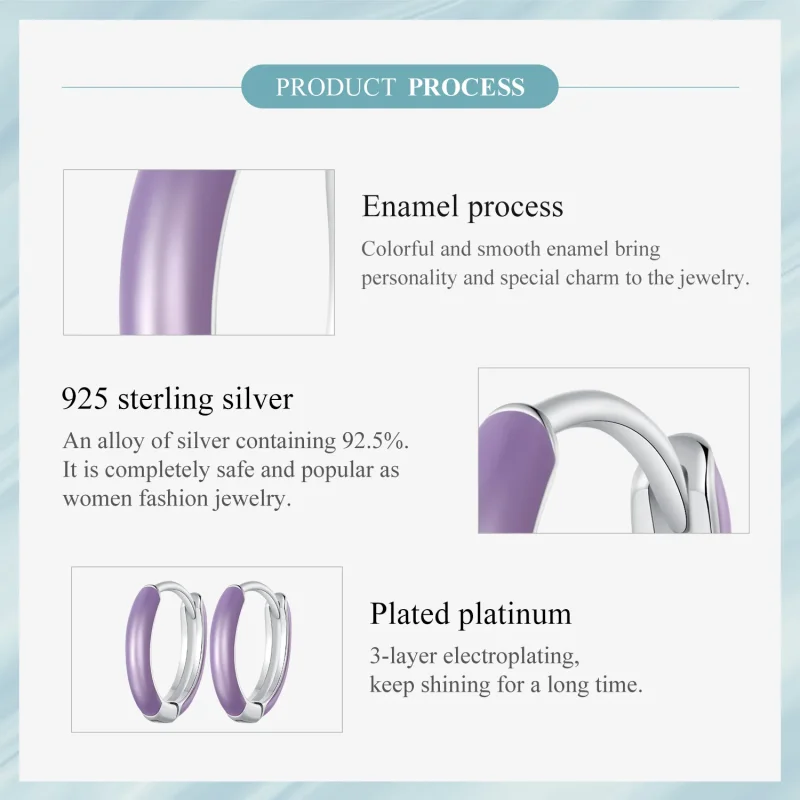 (slika za) Svetleči obročasti uhani v slogu Pandora - SCE1644 - Ogled 7