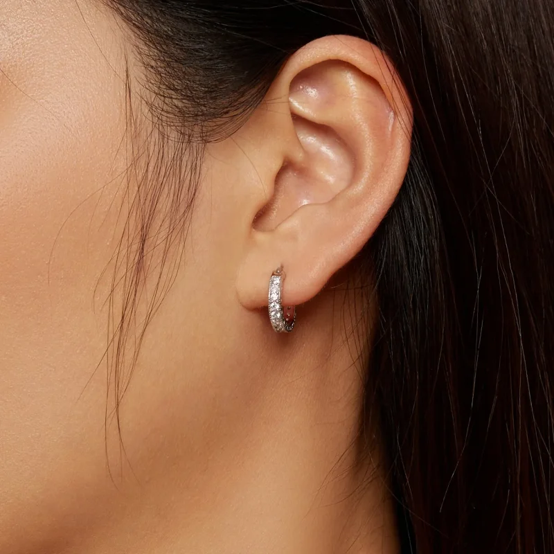 (slika za) Svetleči obročasti uhani v stilu Pandora - BSE868 - Ogled 5