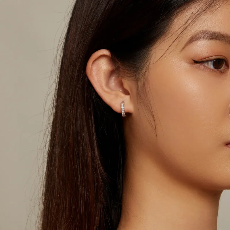 (slika za) Svetleči obročasti uhani v stilu Pandora - BSE868 - Ogled 7