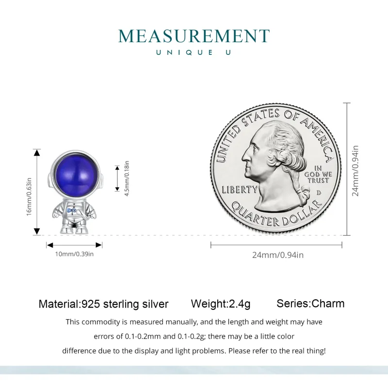 (slika za) Topel obesek za astronavte v stilu Pandora - BSC578-CF - Ogled 5
