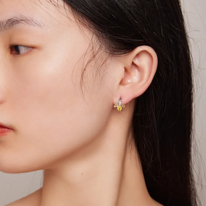 (slika za) Uhani s čebelimi obroči v slogu Pandora - BSE808 - Ogled 6