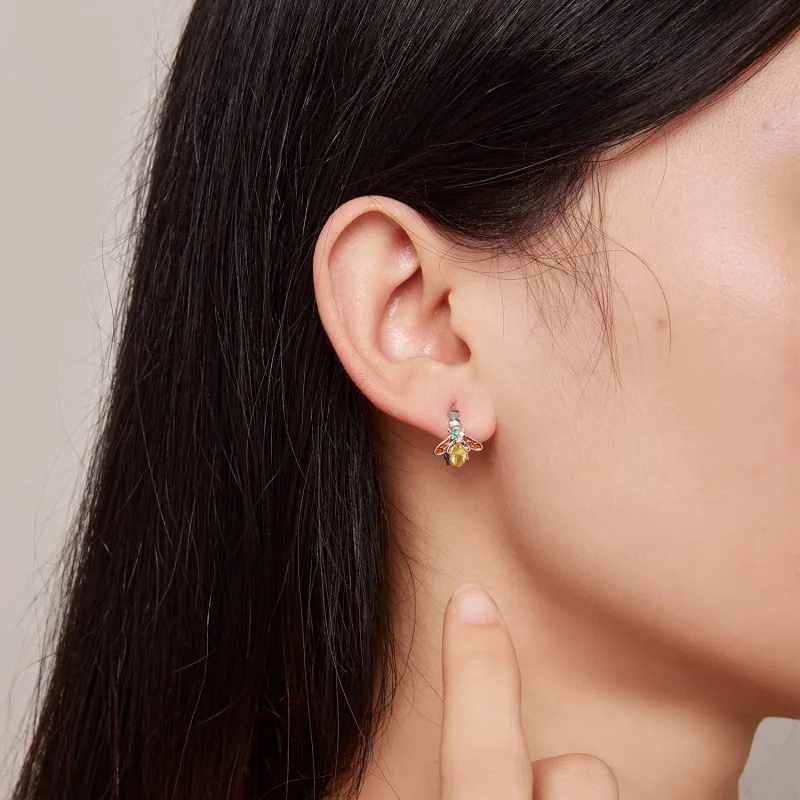 (slika za) Uhani s čebelimi obroči v slogu Pandora - BSE808 - Ogled 7