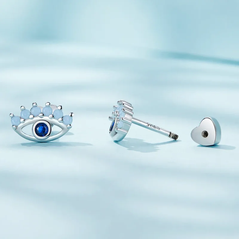 (slika za) Uhani s hudičevimi očmi v slogu Pandora, ki se lahko nosijo z zatiči – SCE1581 - Ogled 3