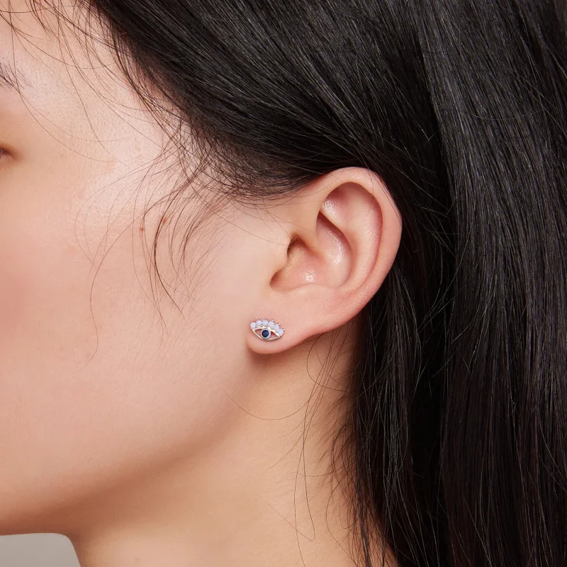 (slika za) Uhani s hudičevimi očmi v slogu Pandora, ki se lahko nosijo z zatiči – SCE1581 - Ogled 6