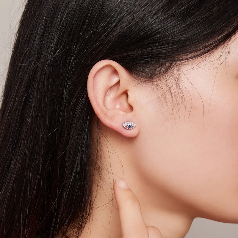 (slika za) Uhani s hudičevimi očmi v slogu Pandora, ki se lahko nosijo z zatiči – SCE1581 - Ogled 7