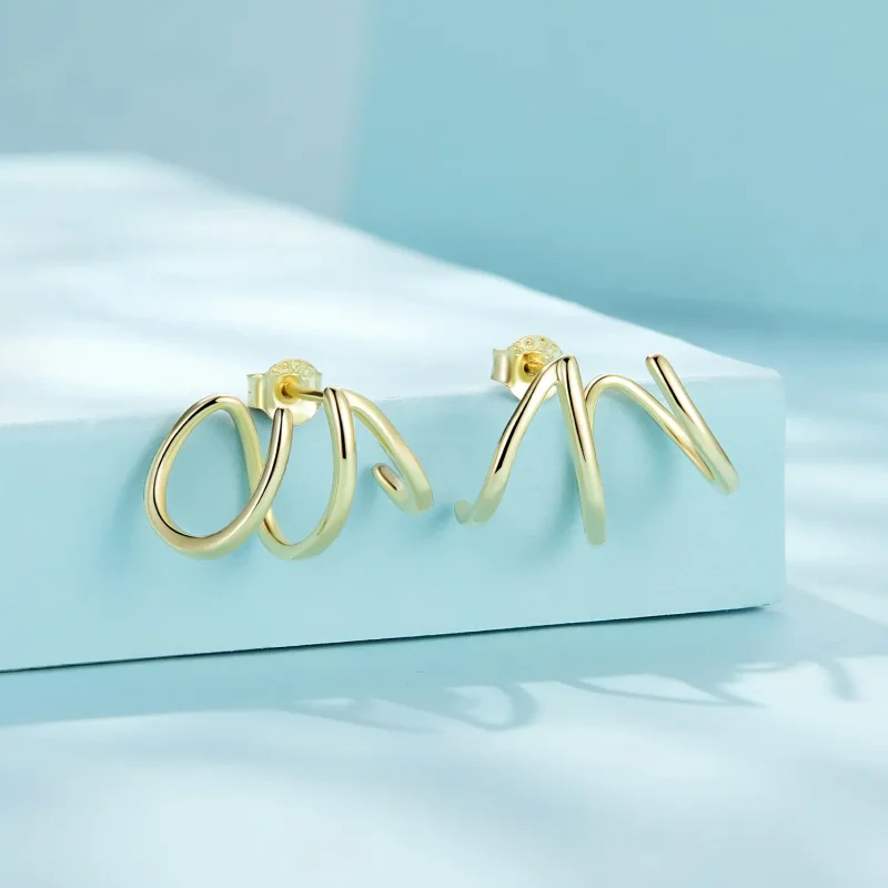 (slika za) Uhani s klinčki v slogu Pandora Simple Lines - SCE986-B - Ogled 2