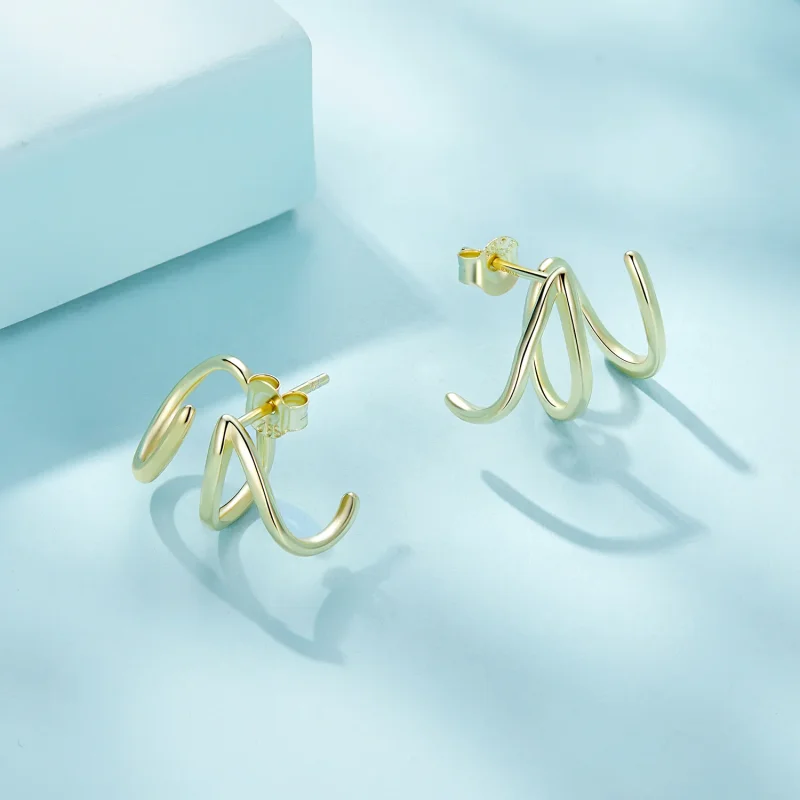 (slika za) Uhani s klinčki v slogu Pandora Simple Lines - SCE986-B - Ogled 3