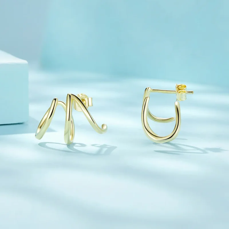 (slika za) Uhani s klinčki v slogu Pandora Simple Lines - SCE986-B - Ogled 4