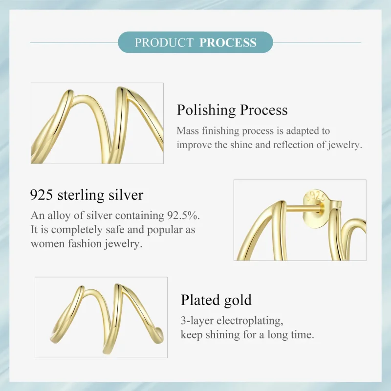 (slika za) Uhani s klinčki v slogu Pandora Simple Lines - SCE986-B - Ogled 7