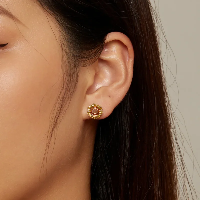 (slika za) Uhani s sončnicami v slogu Pandora - BSE867 - Ogled 6