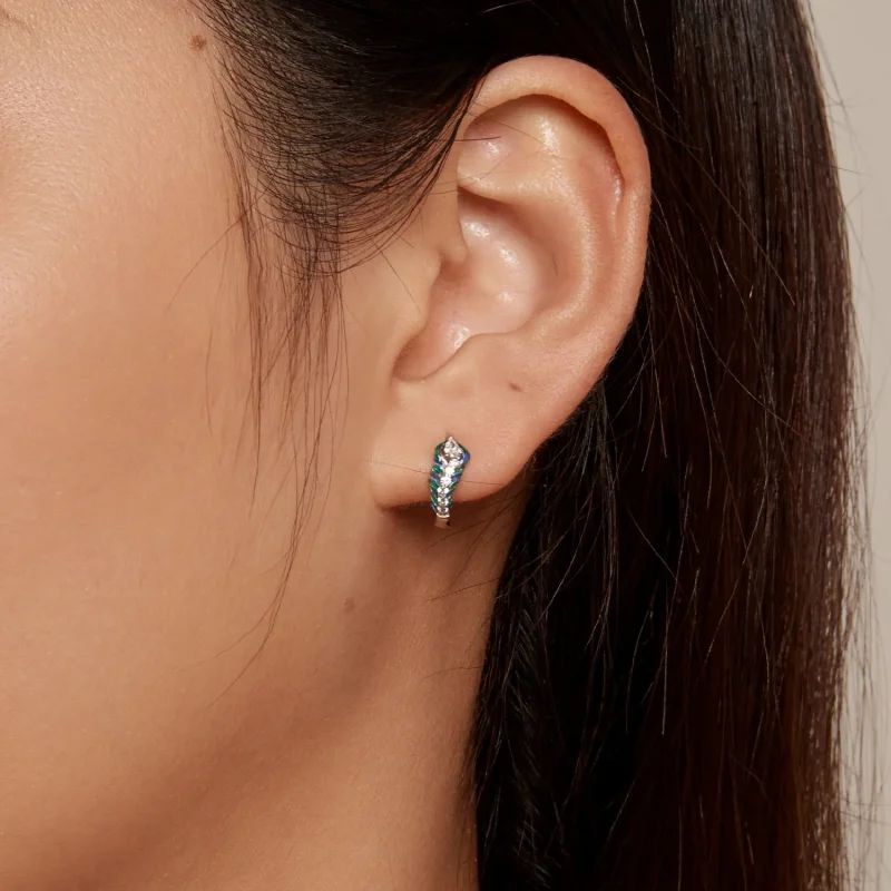 (slika za) Uhani s peresnimi obroči v stilu Pandora - BSE882 - Ogled 7