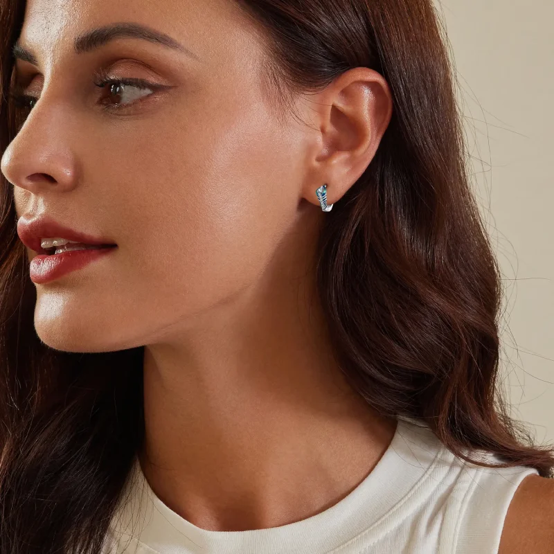 (slika za) Uhani s peresnimi obroči v stilu Pandora - BSE882 - Ogled 8