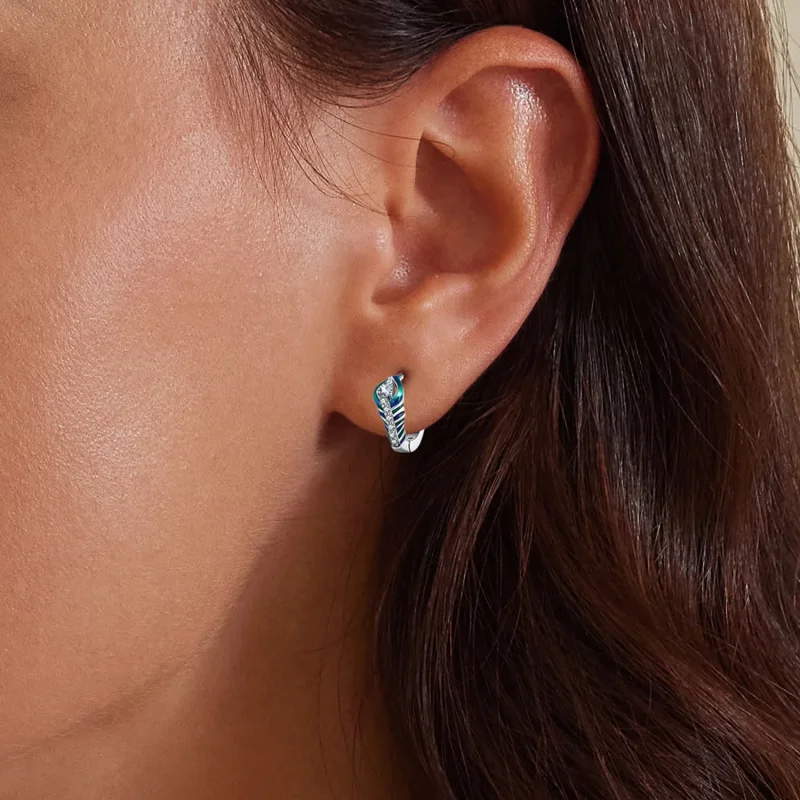 (slika za) Uhani s peresnimi obroči v stilu Pandora - BSE882 - Ogled 9