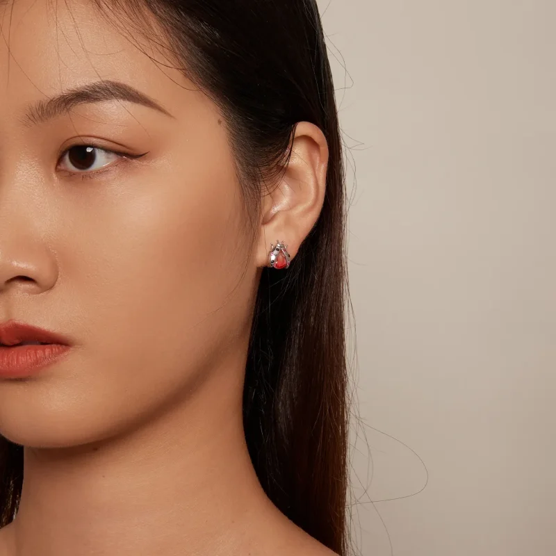 (slika za) Uhani s pikapolonico v slogu Pandora - SCE1634 - Ogled 6