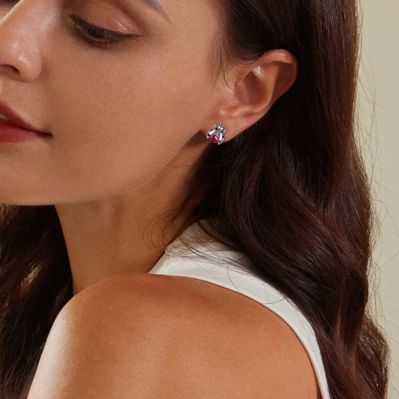 (slika za) Uhani s pikapolonico v slogu Pandora - SCE1634 - Ogled 8